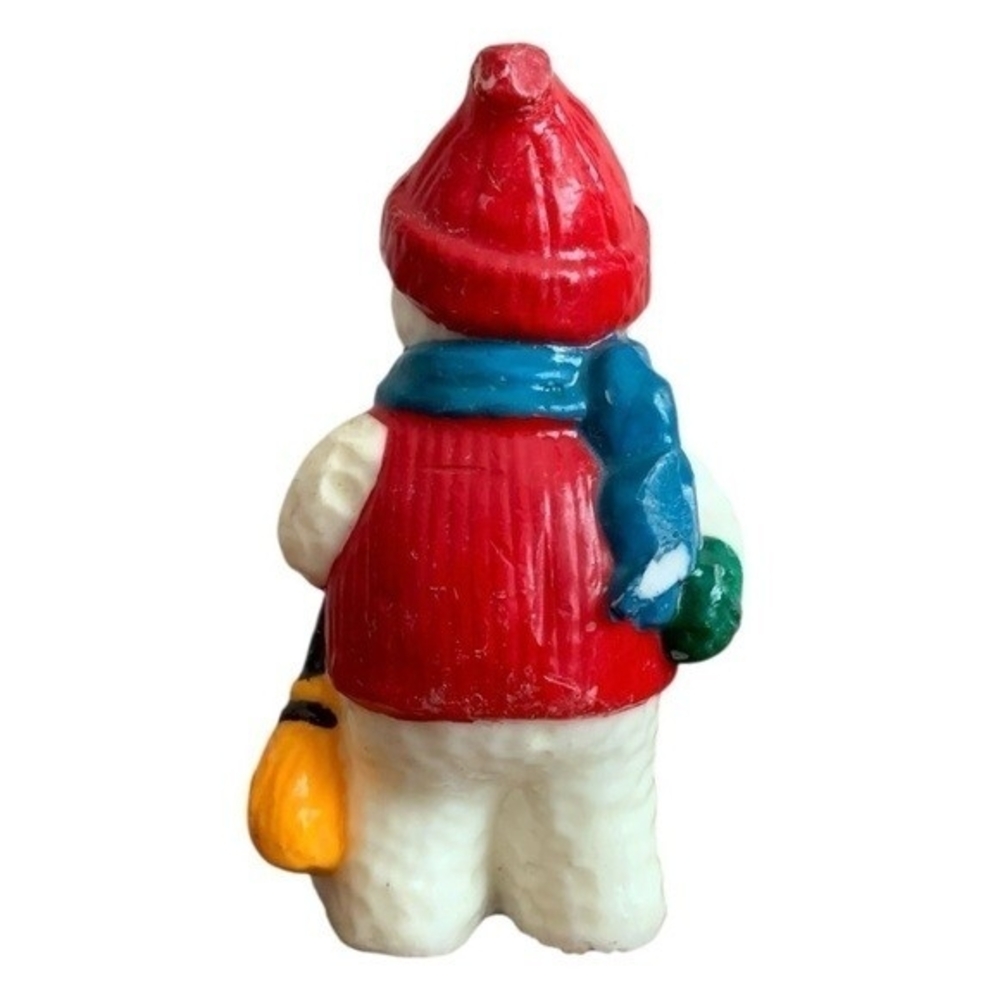 Vintage Christmas Snowman Decorative Wax Candle Multicolor Holiday Decor NWOT - Picture 4 of 7